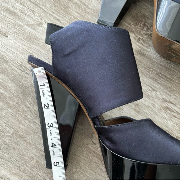 MARNI Platform Heels Satin Black Blue Size 39 Ready To Wear Spring 2008 - Picture 10 of 13